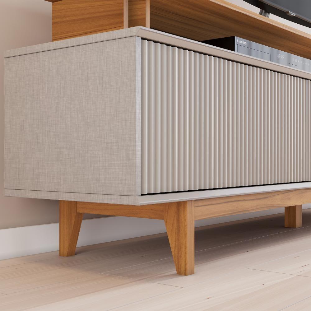 Rack Para Tv Até 75 Nt1385 Ripado Off White-freijó Notável Móveis Off White-freijó - 5