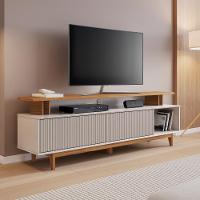 Rack Para Tv Até 75 Nt1385 Ripado Off White-freijó Notável Móveis Off White-freijó - 2