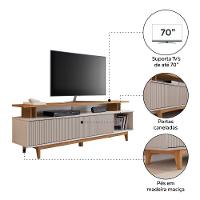 Rack Para Tv Até 75 Nt1385 Ripado Off White-freijó Notável Móveis Off White-freijó - 3