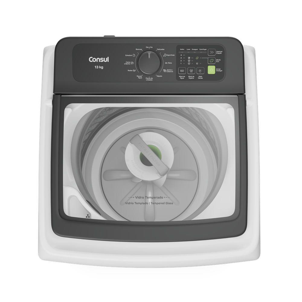 Máquina de Lavar Consul 13kg Branca CWN13ABANA 12 Programas, Cesto Inox, Tampa de Vidro - 110V - 3