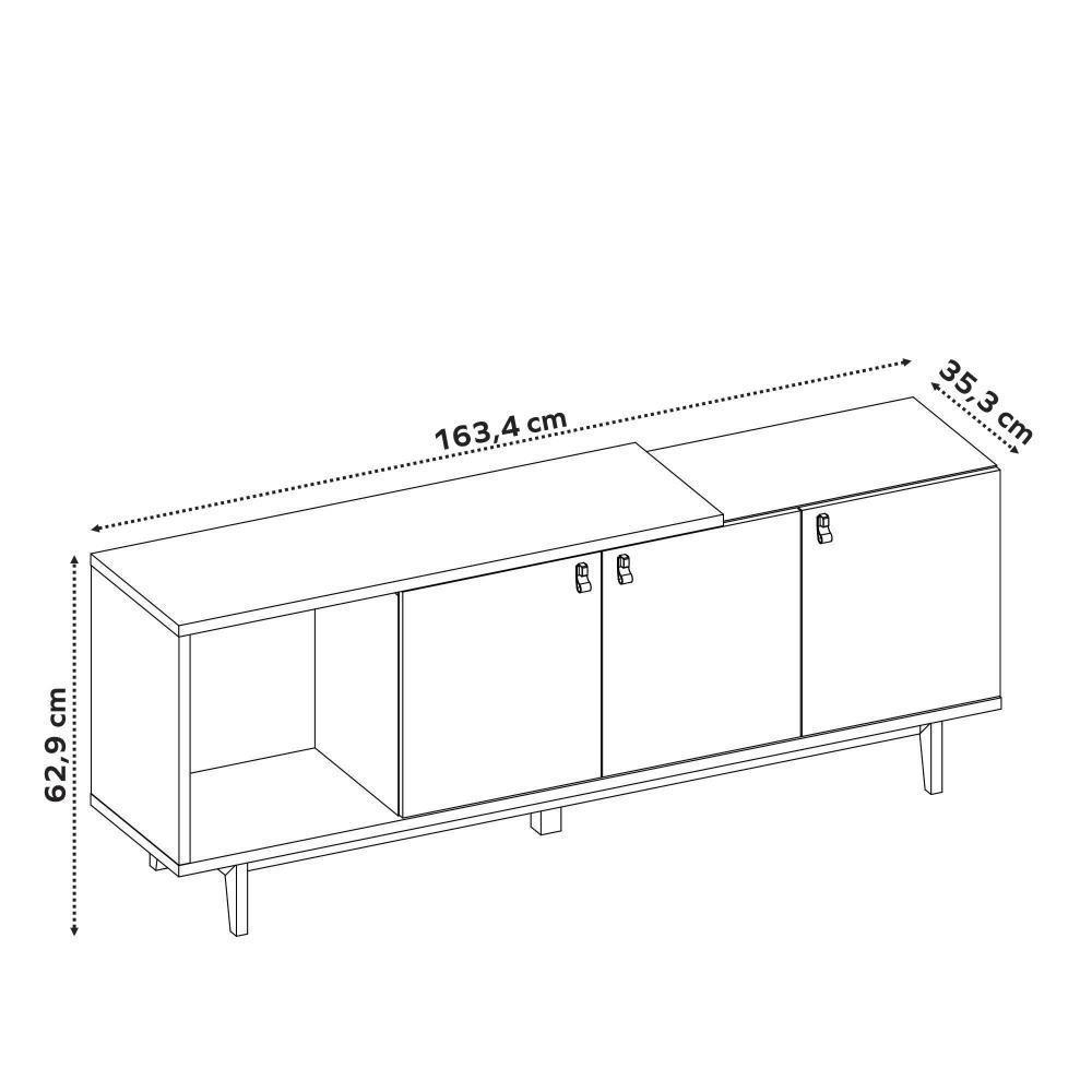 Rack Para Tv Até 50 Nt1380 Off White-freijó Notável Móveis Off White-freijó - 8