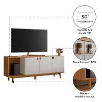 Rack Para Tv Até 50 Nt1380 Off White-freijó Notável Móveis Off White-freijó - 3
