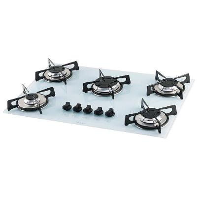 Cooktop a Gás Fischer 1642-6986 5 Bocas Vidro Temperado Branco com Acendimento Automático Bivolt