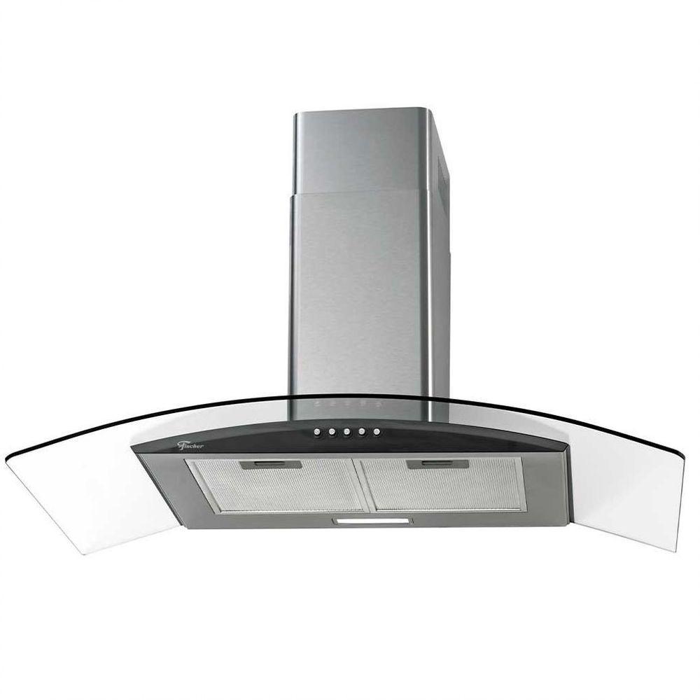 Coifa de Parede Fit 90 Cm Com Vidro Fischer Preto 220V - 1