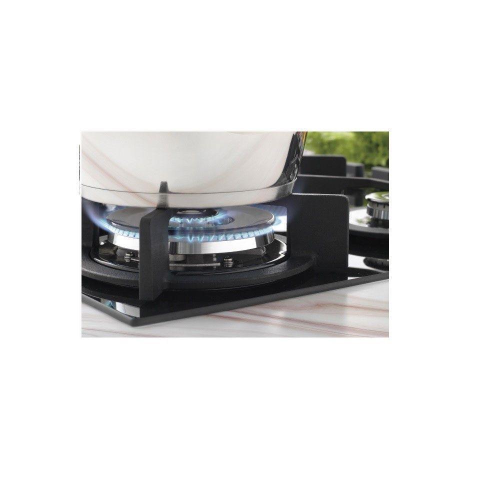Cooktop Gás 4 Bocas Tripla Chama Mesa Vidro Infinity Fischer Preto Bivolt - 4