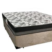 Cama Box Casal Suede + Colchão Ortobom Iso Dupla Face 138x188x60 Bege - 5