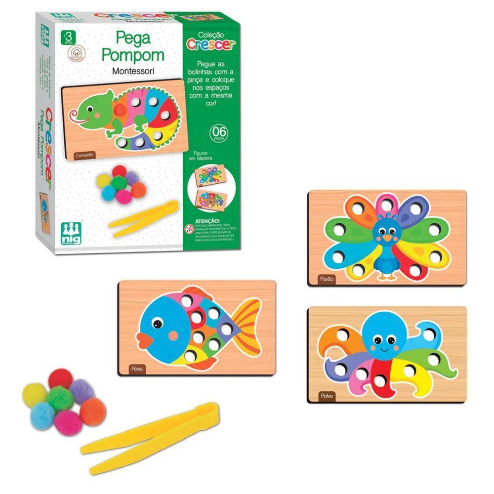 Jogo Pega Pom Pom Crescer - Nig Brinquedos - 5