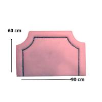Cabeceira Solteiro Onix Pop Veludo Rosê Com Tachas Fumê - 3