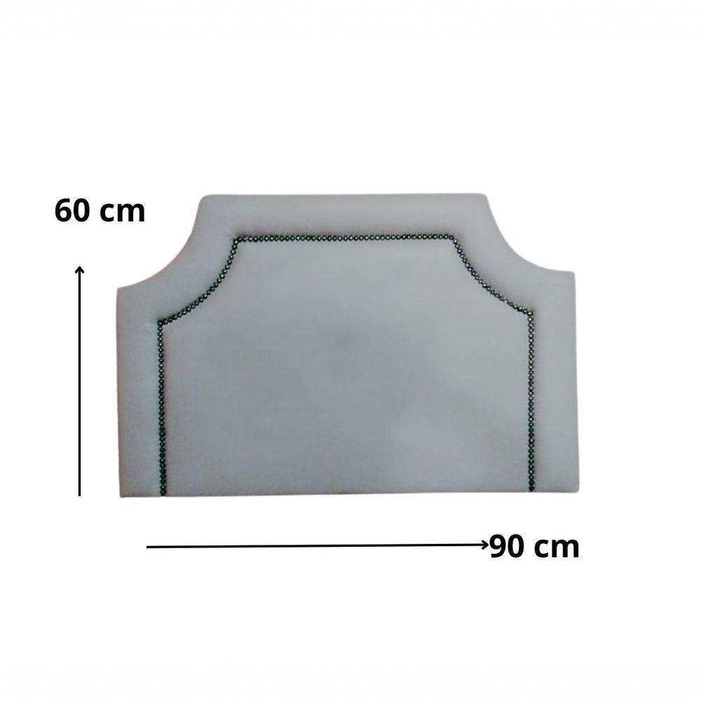 Cabeceira Solteiro Onix Pop Veludo Cinza Com Tachas - 2