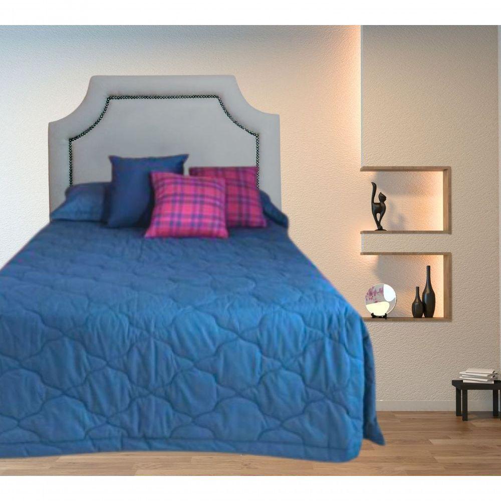 Cabeceira Solteiro Onix Pop Veludo Cinza Com Tachas - 4