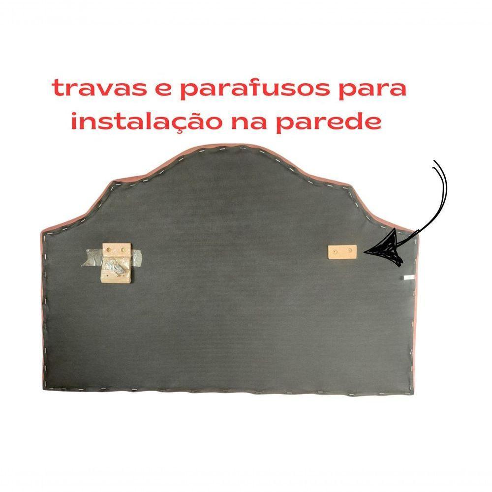 Cabeceira Solteiro Onix Pop Veludo Cinza Com Tachas - 5