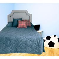 Cabeceira Solteiro Onix Pop Veludo Cinza Com Tachas - 1