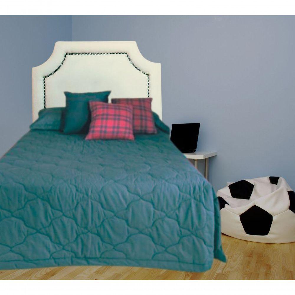 Cabeceira Solteiro Onix Pop Veludo Off White Com Tachas - 1