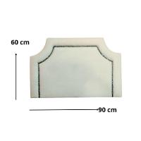 Cabeceira Solteiro Onix Pop Veludo Off White Com Tachas - 2