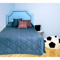 Cabeceira Solteiro Onix Pop Veludo Azul Com Tachas - 1