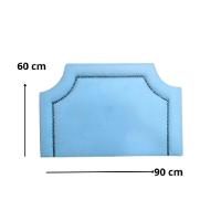 Cabeceira Solteiro Onix Pop Veludo Azul Com Tachas - 2