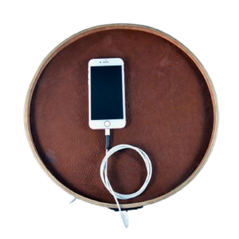 Mesa Lateral Usb Couro Camurça - 8