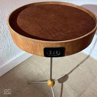 Mesa Lateral Usb Couro Camurça - 5