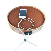 Mesa Lateral Usb Couro Camurça - 6