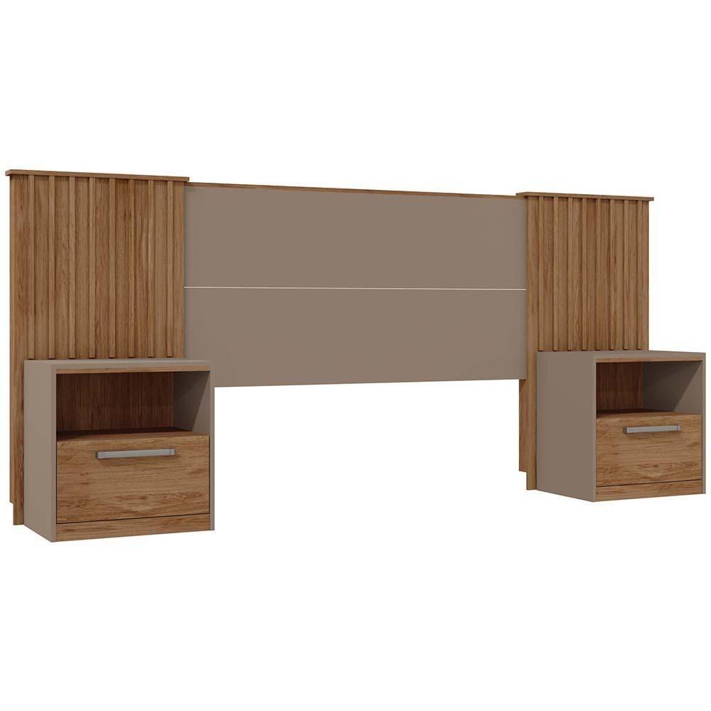 Cabeceira Casal-king Extensível Com 2 Mesas De Apoio Luck C01 Buriti-fendi - Mpozenato - 1