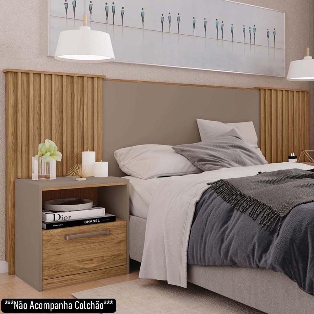 Cabeceira Casal-king Extensível Com 2 Mesas De Apoio Luck C01 Buriti-fendi - Mpozenato - 2