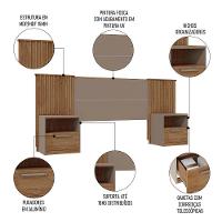 Cabeceira Casal-king Extensível Com 2 Mesas De Apoio Luck C01 Buriti-fendi - Mpozenato - 3