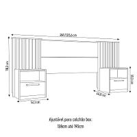 Cabeceira Casal-king Extensível Com 2 Mesas De Apoio Luck C01 Buriti-fendi - Mpozenato