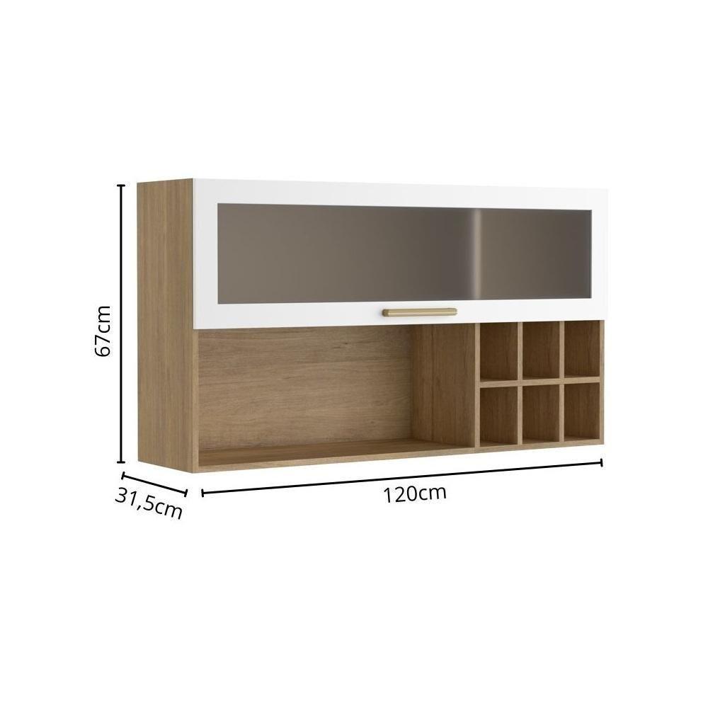 Cozinha Completa Com Pia 2 Gavetas Axé Bertolini - Branco/carvalho - 3