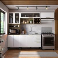 Cozinha Completa Com Pia 2 Gavetas Axé Bertolini - Branco/carvalho - 1