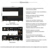 Cozinha Modulada Completa Compacta 5 Peças Com Balcão Para Cooktop Veneza Multimóveis Mp2270 Preto Dourado - 3