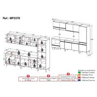 Cozinha Modulada Completa Compacta 5 Peças Com Balcão Para Cooktop Veneza Multimóveis Mp2270 Preto Dourado