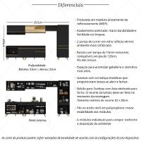 Cozinha Modulada Completa 357cm 6 Peças Com Balcão Para Cooktop Veneza Multimóveis Mp2275 Preto Dourado - 3