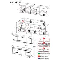 Armário De Cozinha Modulada Compacta Com Balcão Para Cooktop Forno Veneza Multimóveis Mp2262 Preto Dourado