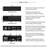 Armário De Cozinha Modulada Compacta 4 Peças Com Balcão Para Cooktop Veneza Multimóveis Mp2264 Preto Dourado - 3
