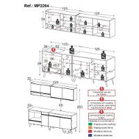 Armário De Cozinha Modulada Compacta 4 Peças Com Balcão Para Cooktop Veneza Multimóveis Mp2264 Preto Dourado