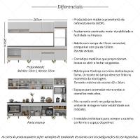 Cozinha Modulada Completa Compacta 5 Peças Com Balcão Para Cooktop Veneza Multimóveis Mp2268 Branco Dourado - 3