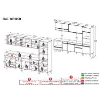 Cozinha Modulada Completa Compacta 5 Peças Com Balcão Para Cooktop Veneza Multimóveis Mp2268 Branco Dourado