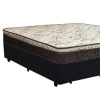 Cama Box Queen Bipartido Suede + Colchão Elegance Ortopédico Espuma D33 Extra Firme 158x198x63 Preto - 5