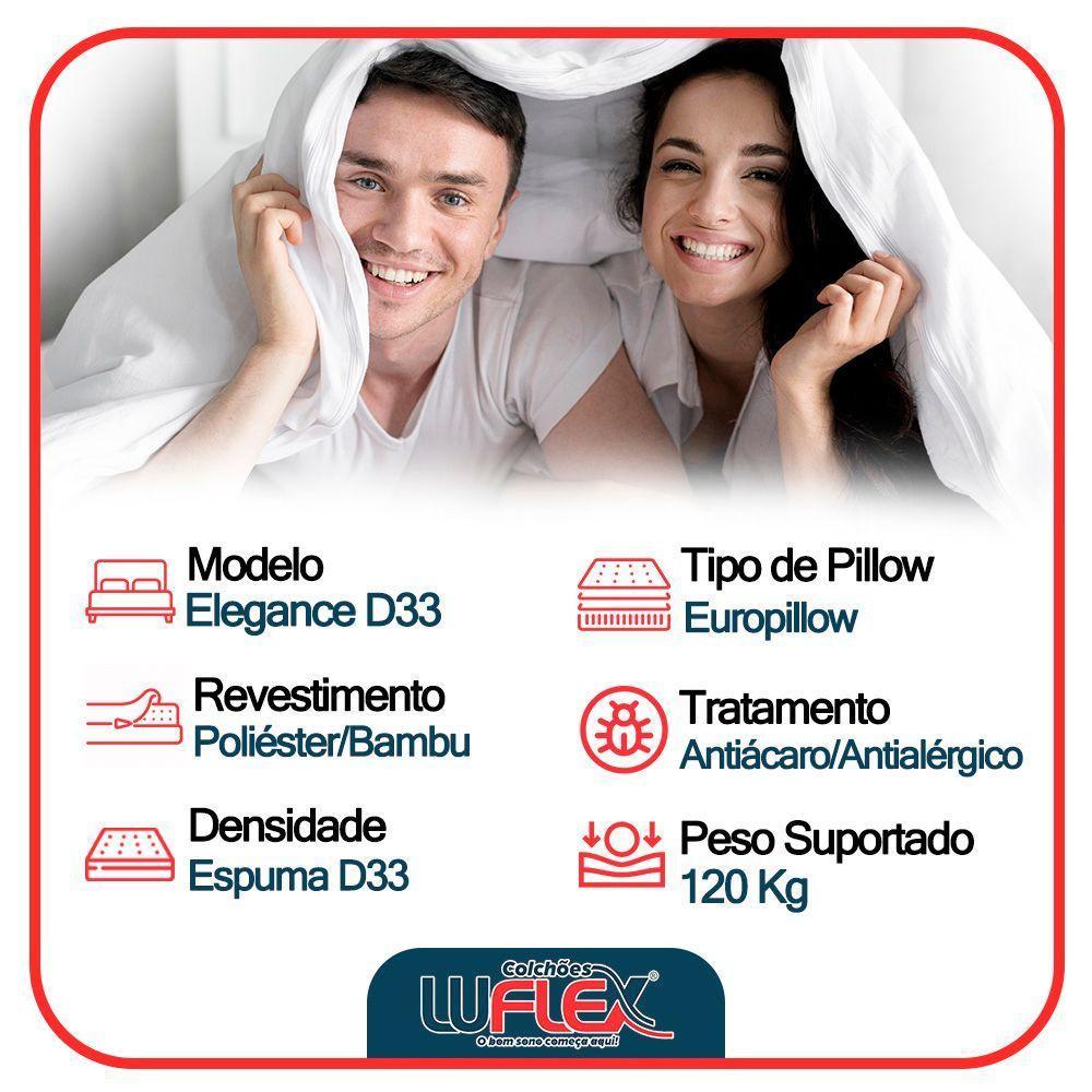 Cama Box Queen Bipartido Suede + Colchão Elegance Ortopédico Espuma D33 Extra Firme 158x198x63 Bege - 3