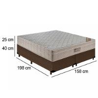 Cama Box Queen Bipartido Suede + Colchão Ortobom Airtech Molas Ensacadas 158x198x65 Marrom - 3