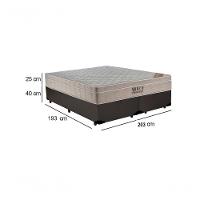 Cama Box King Bipartido Sintético + Colchão Ortobom Airtech Molas Ensacadas 193x203x65 Marrom - 2
