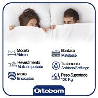 Cama Box King Bipartido Sintético + Colchão Ortobom Airtech Molas Ensacadas 193x203x65 Marrom - 3