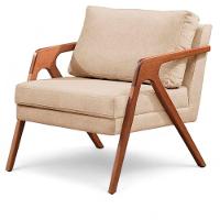 Poltrona Mona Linho Bege Sofisticado Sala Pé Madeira Maciça - 3