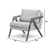 Poltrona Mona Linho Bege Sofisticado Sala Pé Madeira Maciça - 8