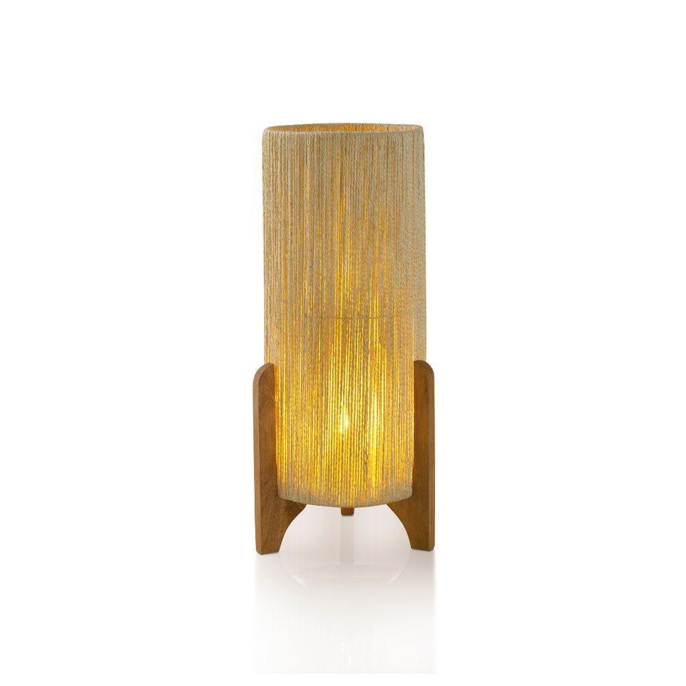 Luminaria Chão Milão Canhão Corda Sisal Sala Quarto Palha - 2