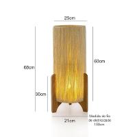 Luminaria Chão Milão Canhão Corda Sisal Sala Quarto Palha - 3