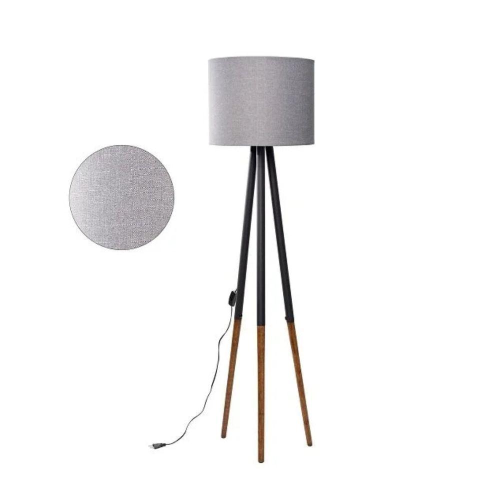 Luminaria De Chão Modelo Ranna Cinza Redonda P/salas Quartos - 1