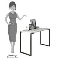 Mesa Escritório 120cm Estilo Industrial New Port M24 Branco - Mpozenato