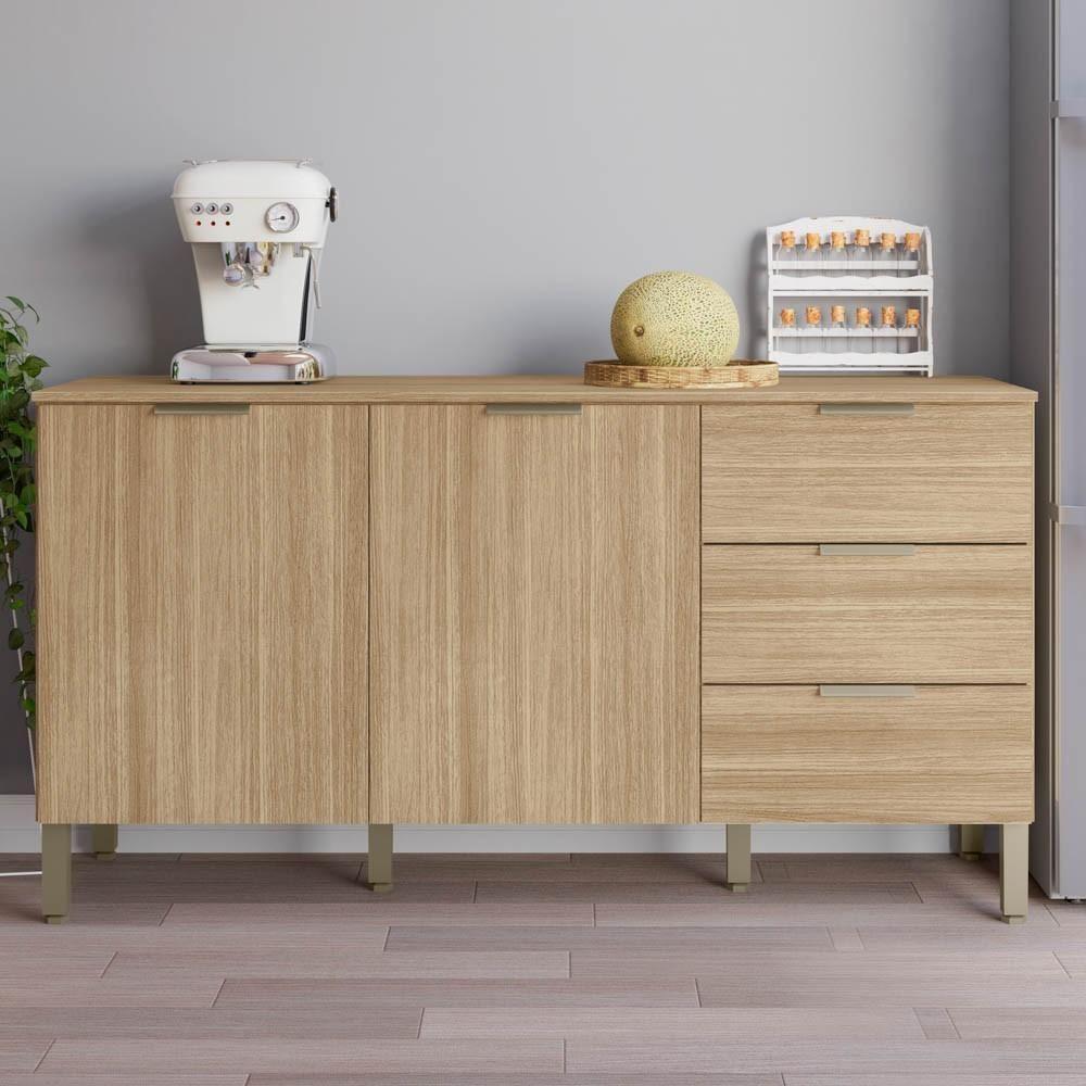 Balcão Gabinete Para Pia Com Tampo 160cm Charm K02 Freijó - Mpozenato - 2