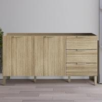 Balcão Gabinete Para Pia Sem Tampo 160cm Charm K02 Freijó - Mpozenato - 2